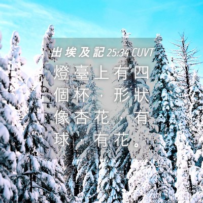 Picture 04 - 出 埃 及 記 25:34 CUVT - 燈 臺 上 有 四 個 杯 ， 形 狀 像 杏 - Bible Verse Picture