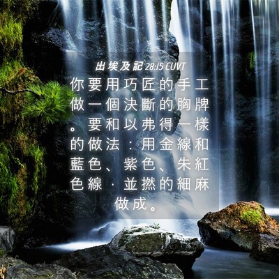 Picture 04 - 出 埃 及 記 28:15 CUVT - 你 要 用 巧 匠 的 手 工 做 一 個 決 - Bible Verse Picture