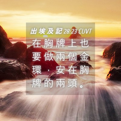 Picture 04 - 出 埃 及 記 28:23 CUVT - 在 胸 牌 上 也 要 做 兩 個 金 環 ， - Bible Verse Picture