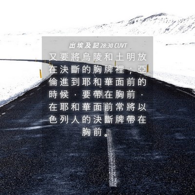 Picture 04 - 出 埃 及 記 28:30 CUVT - 又 要 將 烏 陵 和 土 明 放 在 決 斷 - Bible Verse Picture