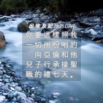 Picture 04 - 出 埃 及 記 29:35 CUVT - 你 要 這 樣 照 我 一 切 所 吩 咐 的 - Bible Verse Picture