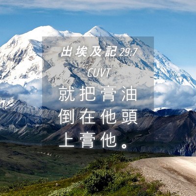 Picture 04 - 出 埃 及 記 29:7 CUVT - 就 把 膏 油 倒 在 他 頭 上 膏 他 - Bible Verse Picture