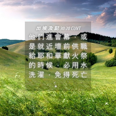 Picture 04 - 出 埃 及 記 30:20 CUVT - 他 們 進 會 幕 ， 或 是 就 近 壇 前 - Bible Verse Picture