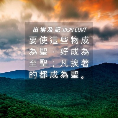 Picture 04 - 出 埃 及 記 30:29 CUVT - 要 使 這 些 物 成 為 聖 ， 好 成 為 - Bible Verse Picture