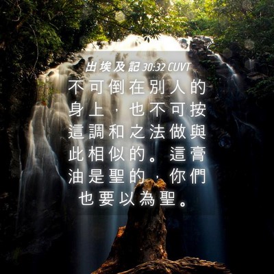 Picture 04 - 出 埃 及 記 30:32 CUVT - 不 可 倒 在 別 人 的 身 上 ， 也 不 - Bible Verse Picture