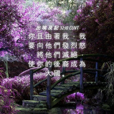 Picture 04 - 出 埃 及 記 32:10 CUVT - 你 且 由 著 我 ， 我 要 向 他 們 發 - Bible Verse Picture