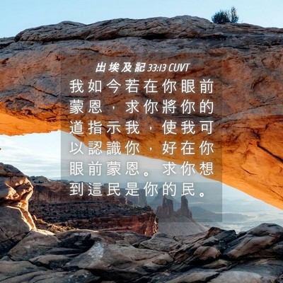 Picture 04 - 出 埃 及 記 33:13 CUVT - 我 如 今 若 在 你 眼 前 蒙 恩 ， 求 - Bible Verse Picture