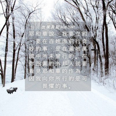 Picture 04 - 出 埃 及 記 34:10 CUVT - 耶 和 華 說 ： 我 要 立 約 ， 要 在 - Bible Verse Picture