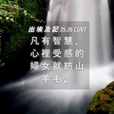 Picture 04 - 出 埃 及 記 35:26 CUVT - 凡 有 智 慧 、 心 裡 受 感 的 婦 女 - Bible Verse Picture
