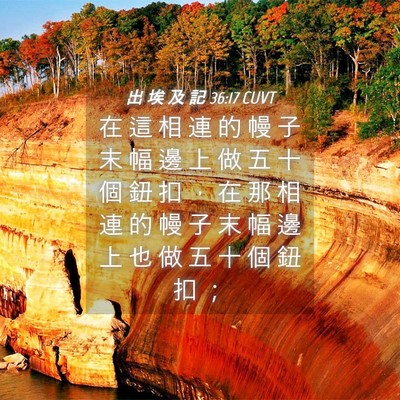 Picture 04 - 出 埃 及 記 36:17 CUVT - 在 這 相 連 的 幔 子 末 幅 邊 上 做 - Bible Verse Picture
