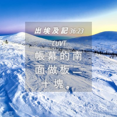 Picture 04 - 出 埃 及 記 36:23 CUVT - 帳 幕 的 南 面 做 板 二 十 塊 - Bible Verse Picture