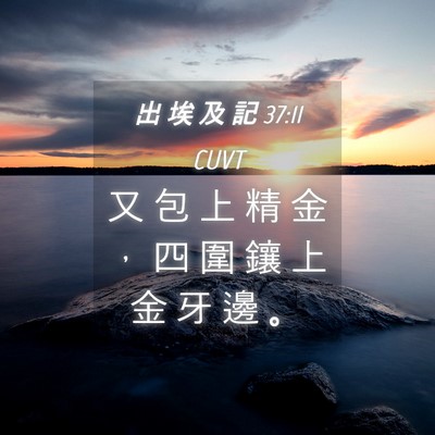 Picture 04 - 出 埃 及 記 37:11 CUVT - 又 包 上 精 金 ， 四 圍 鑲 上 金 牙 - Bible Verse Picture