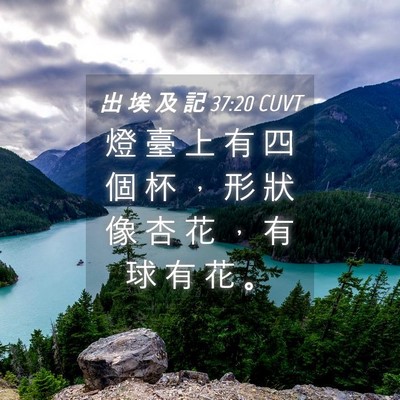Picture 04 - 出 埃 及 記 37:20 CUVT - 燈 臺 上 有 四 個 杯 ， 形 狀 像 杏 - Bible Verse Picture