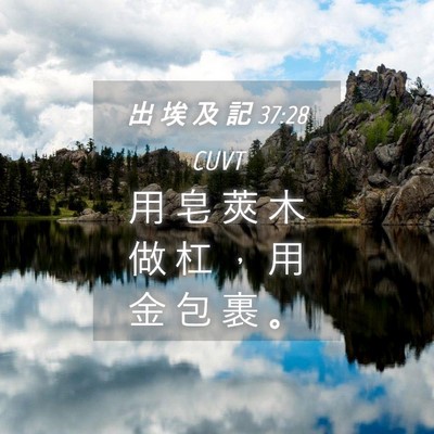 Picture 04 - 出 埃 及 記 37:28 CUVT - 用 皂 莢 木 做 杠 ， 用 金 包 裹 - Bible Verse Picture