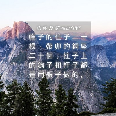 Picture 04 - 出 埃 及 記 38:10 CUVT - 帷 子 的 柱 子 二 十 根 ， 帶 卯 的 - Bible Verse Picture