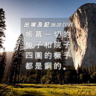 Picture 04 - 出 埃 及 記 38:20 CUVT - 帳 幕 一 切 的 橛 子 和 院 子 四 圍 - Bible Verse Picture