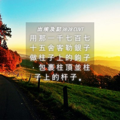 Picture 04 - 出 埃 及 記 38:28 CUVT - 用 那 一 千 七 百 七 十 五 舍 客 勒 - Bible Verse Picture