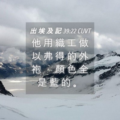 Picture 04 - 出 埃 及 記 39:22 CUVT - 他 用 織 工 做 以 弗 得 的 外 袍 ， - Bible Verse Picture