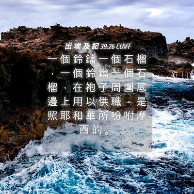 Picture 04 - 出 埃 及 記 39:26 CUVT - 一 個 鈴 鐺 一 個 石 榴 ， 一 個 鈴 - Bible Verse Picture