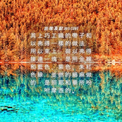 Picture 04 - 出 埃 及 記 39:5 CUVT - 其 上 巧 工 織 的 帶 子 和 以 弗 得 - Bible Verse Picture