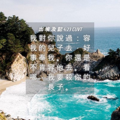 Picture 04 - 出 埃 及 記 4:23 CUVT - 我 對 你 說 過 ： 容 我 的 兒 子 去 - Bible Verse Picture