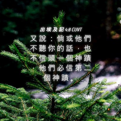 Picture 04 - 出 埃 及 記 4:8 CUVT - 又 說 ： 倘 或 他 們 不 聽 你 的 話 - Bible Verse Picture