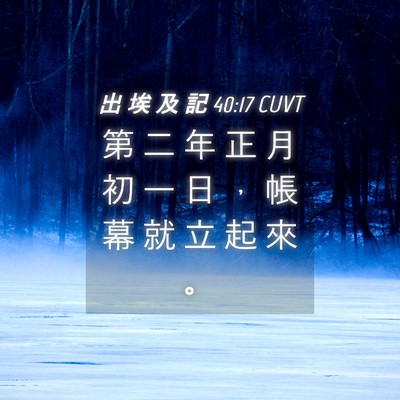 Picture 04 - 出 埃 及 記 40:17 CUVT - 第 二 年 正 月 初 一 日 ， 帳 幕 就 - Bible Verse Picture