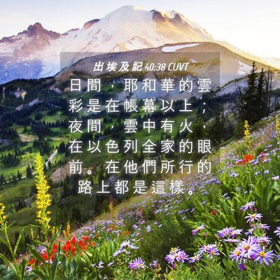 Picture 04 - 出 埃 及 記 40:38 CUVT - 日 間 ， 耶 和 華 的 雲 彩 是 在 帳 - Bible Verse Picture