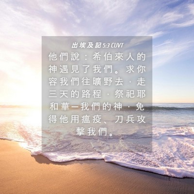 Picture 04 - 出 埃 及 記 5:3 CUVT - 他 們 說 ： 希 伯 來 人 的 神 遇 見 - Bible Verse Picture