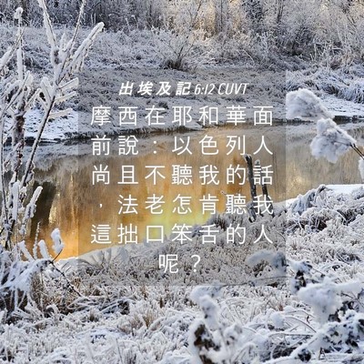 Picture 04 - 出 埃 及 記 6:12 CUVT - 摩 西 在 耶 和 華 面 前 說 ： 以 色 - Bible Verse Picture