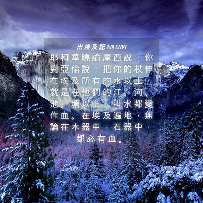 Picture 04 - 出 埃 及 記 7:19 CUVT - 耶 和 華 曉 諭 摩 西 說 ： 你 對 亞 - Bible Verse Picture