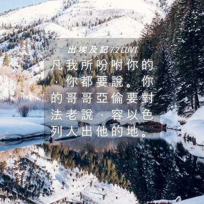 Picture 04 - 出 埃 及 記 7:2 CUVT - 凡 我 所 吩 咐 你 的 ， 你 都 要 說 - Bible Verse Picture