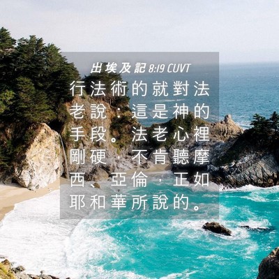 Picture 04 - 出 埃 及 記 8:19 CUVT - 行 法 術 的 就 對 法 老 說 ： 這 是 - Bible Verse Picture