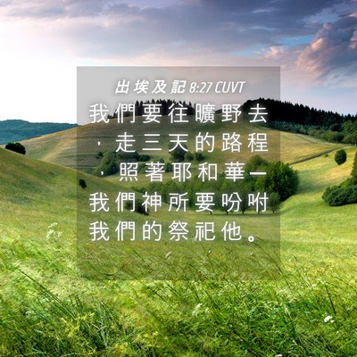 Picture 04 - 出 埃 及 記 8:27 CUVT - 我 們 要 往 曠 野 去 ， 走 三 天 的 - Bible Verse Picture