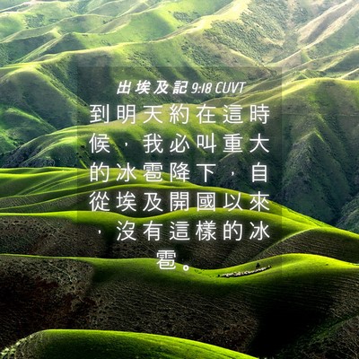 Picture 04 - 出 埃 及 記 9:18 CUVT - 到 明 天 約 在 這 時 候 ， 我 必 叫 - Bible Verse Picture