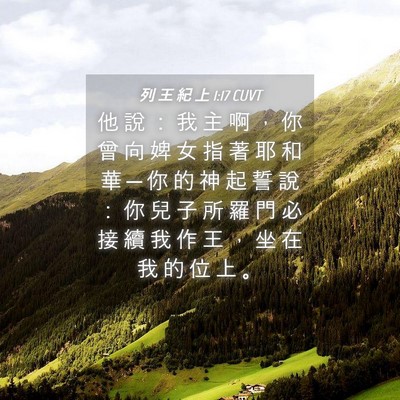 Picture 04 - 列 王 紀 上 1:17 CUVT - 他 說 ： 我 主 啊 ， 你 曾 向 婢 女 - Bible Verse Picture