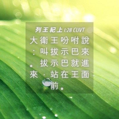 Picture 04 - 列 王 紀 上 1:28 CUVT - 大 衛 王 吩 咐 說 ： 叫 拔 示 巴 來 - Bible Verse Picture