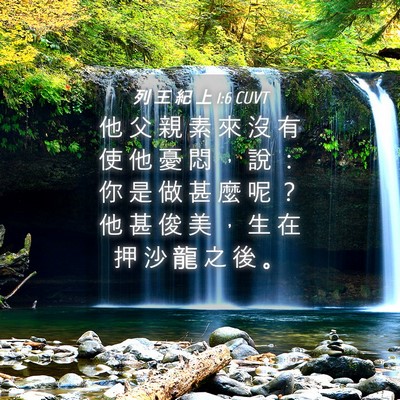 Picture 04 - 列 王 紀 上 1:6 CUVT - 他 父 親 素 來 沒 有 使 他 憂 悶 ， - Bible Verse Picture