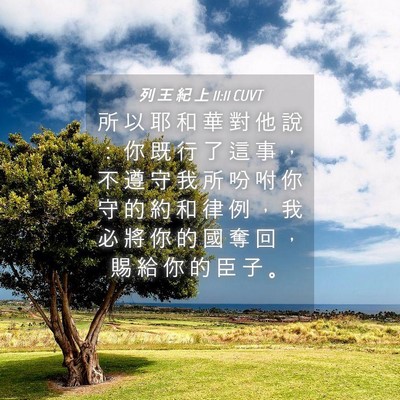 Picture 04 - 列 王 紀 上 11:11 CUVT - 所 以 耶 和 華 對 他 說 ： 你 既 行 - Bible Verse Picture