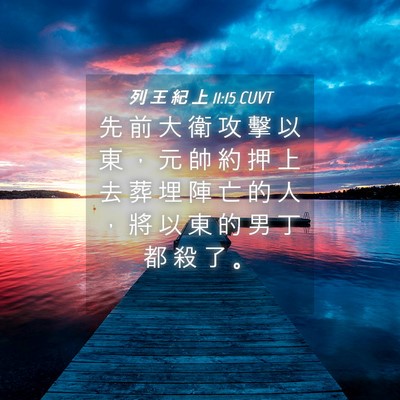 Picture 04 - 列 王 紀 上 11:15 CUVT - 先 前 大 衛 攻 擊 以 東 ， 元 帥 約 - Bible Verse Picture