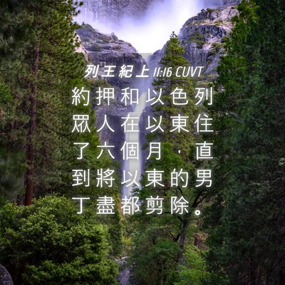 Picture 04 - 列 王 紀 上 11:16 CUVT - 約 押 和 以 色 列 眾 人 在 以 東 住 - Bible Verse Picture