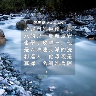 Picture 04 - 列 王 紀 上 11:26 CUVT - 所 羅 門 的 臣 僕 、 尼 八 的 兒 子 - Bible Verse Picture