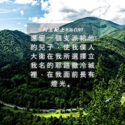 Picture 04 - 列 王 紀 上 11:36 CUVT - 還 留 一 個 支 派 給 他 的 兒 子 ， - Bible Verse Picture