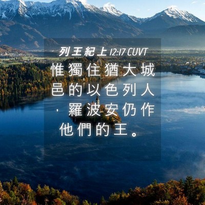 Picture 04 - 列 王 紀 上 12:17 CUVT - 惟 獨 住 猶 大 城 邑 的 以 色 列 人 - Bible Verse Picture