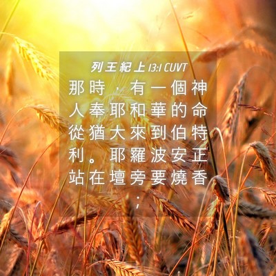 Picture 04 - 列 王 紀 上 13:1 CUVT - 那 時 ， 有 一 個 神 人 奉 耶 和 華 - Bible Verse Picture