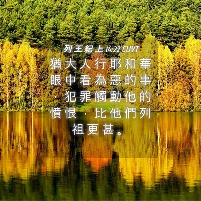 Picture 04 - 列 王 紀 上 14:22 CUVT - 猶 大 人 行 耶 和 華 眼 中 看 為 惡 - Bible Verse Picture