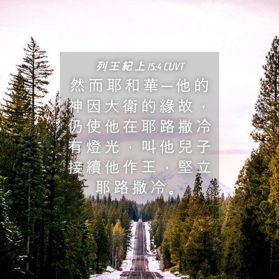 Picture 04 - 列 王 紀 上 15:4 CUVT - 然 而 耶 和 華 ─ 他 的 神 因 大 衛 - Bible Verse Picture