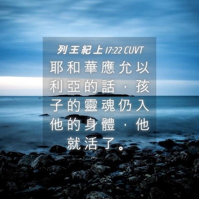 Picture 04 - 列 王 紀 上 17:22 CUVT - 耶 和 華 應 允 以 利 亞 的 話 ， 孩 - Bible Verse Picture