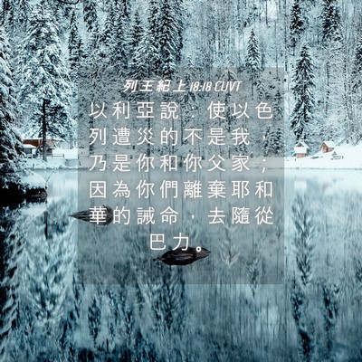 Picture 04 - 列 王 紀 上 18:18 CUVT - 以 利 亞 說 ： 使 以 色 列 遭 災 的 - Bible Verse Picture
