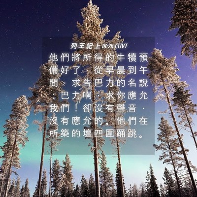 Picture 04 - 列 王 紀 上 18:26 CUVT - 他 們 將 所 得 的 牛 犢 預 備 好 了 - Bible Verse Picture